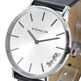 Coach Perry White Dial Black Leather Strap Watch for Women - 14503115