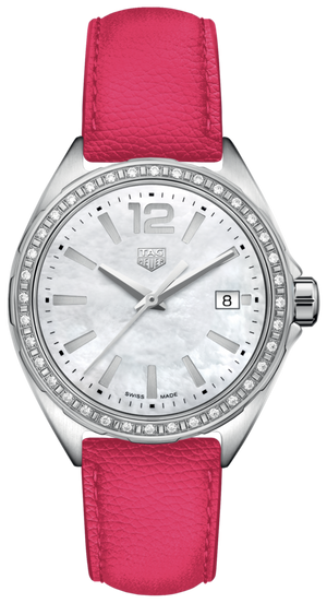 Tag Heuer Formula 1 Quartz 35mm Mother of Pearl Dial Pink Leather Strap Watch for Women - WBJ131A.FC8252