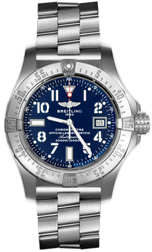 Breitling Aeromarine Avenger Seawolf 45mm Blue Dial Stainless Steel Mens Watch - A1733110/C756