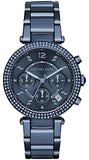 Michael Kors Parker Chronograph Blue Dial Blue Steel Strap Watch For Women - MK6418