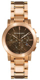 Burberry The City Grey Dial Rose Gold Steel Strap Watch for Men - BU9353