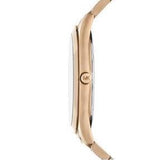 Michael Kors Slim Runway Three-Hand Gold Dial Gold Steel Strap Watch for Women - MK9122