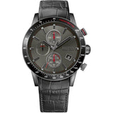 Hugo Boss Rafale Chronograph Grey Dial Grey Leather Strap Watch For Men - 1513445