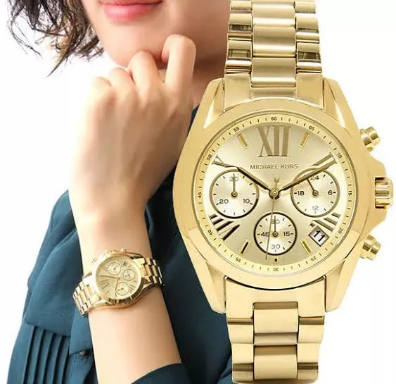 Michael Kors Bradshaw Gold Dial Gold Steel Strap Watch for Women - MK5798