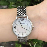 Emporio Armani Kappa Mother of Pearl Dial Silver Steel Watch For Women - AR2507