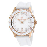 Michael Kors Runway Quartz White Dial White Rubber Strap Watch For Women - MK6853