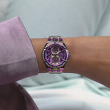 Guess Allara Quartz Purple Dial Purple Steel Strap Watch For Women - GW0604L4