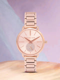 Michael Kors Portia Analog Quartz Rose Gold Dial Rose Gold Steel Strap Watch For Women - MK3839