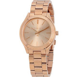 Michael Kors Slim Runway Rose Gold Dial Rose Gold Steel Strap Watch for Women - MK3513