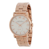 Marc Jacobs Baker White Dial Rose Gold Steel Strap Watch for Women - MBM3244