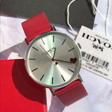 Coach Perry Silver Dial Red Leather Strap Watch for Women - 14503515