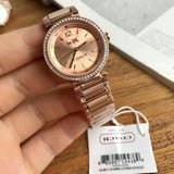 Coach Sports Rose Gold Dial Rose Gold Steel Strap Watch for Women - 14502200