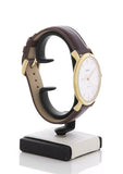 Fossil The Minimalist White Dial Brown Leather Strap Watch for Men - FS5397