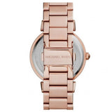 Michael Kors Caitlin Red Dial Rose Gold Stainless Steel Strap Watch for Women - MK3377