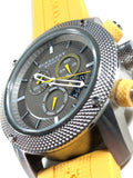 Burberry Sport Chronograph Grey Dial Yellow Rubber Strap Watch for Men - BU7712