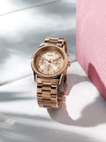 Guess Mini Spectrum Quartz Rose Gold Dial Rose Gold Steel Strap Watch For Women - W0122L3