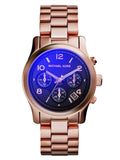 Michael Kors Runway Iridescent Dial Rose Gold Steel Strap Watch for Women - MK5940