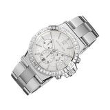 Michael Kors Dylan Glitz Chronograph White Dial Silver Steel Strap Watch For Women - MK5411