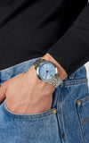 Versace V-Urban Light Blue Dial Silver Steel Strap Watch for Men - VELQ00419