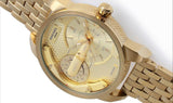 Diesel Mini Daddy Gold Dial Gold Steel Strap Watch For Men - DZ7306