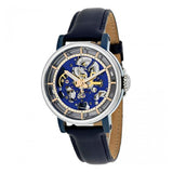 Fossil Boyfriend Skeleton Blue Dial Blue Leather Strap Watch for Women - ME3136