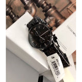 Emporio Armani Chronograph Black Dial Black Steel Strap Watch For Men - AR1934