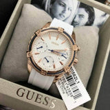 Guess Catalina White Dial White Silicon Strap Watch For Women - W0562L1