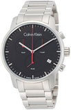 Calvin Klein City Chronograph Black Dial Silver Steel Strap Watch for Men - K2G27141