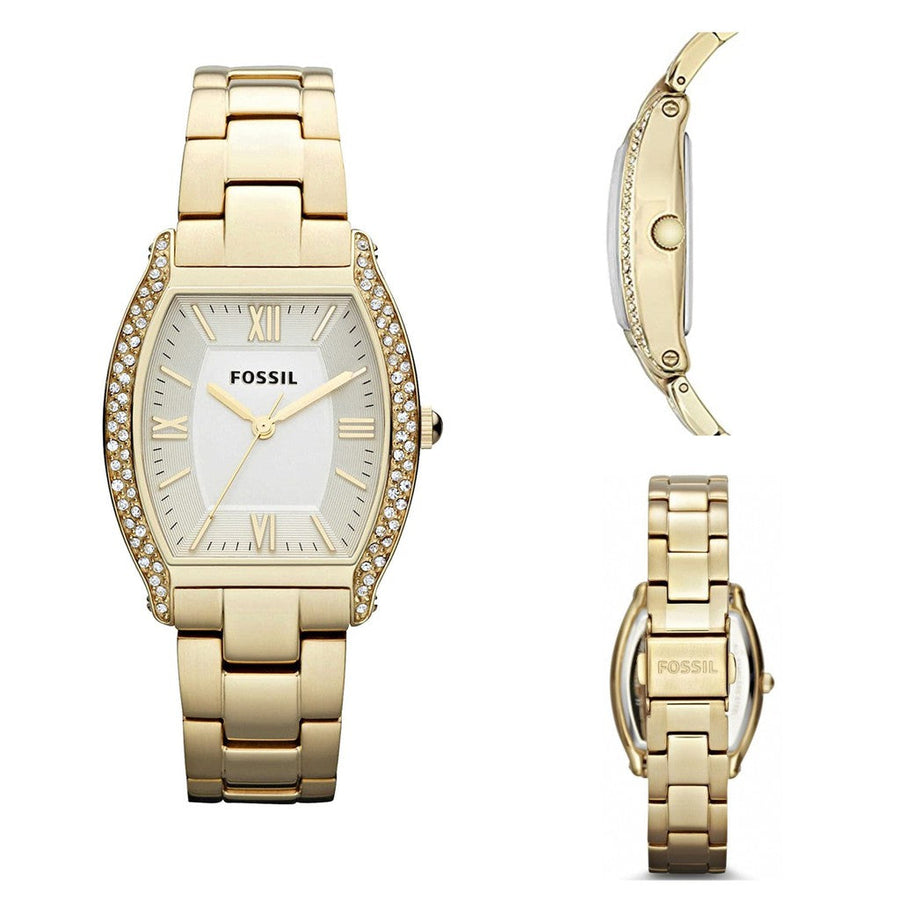 Fossil Wallace Gold Tone Dial Gold Steel Strap Watch for Women - ES3176
