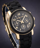 Michael Kors Runway Black Dial Black Silicone Strap Watch for Women - MK5191