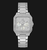 Guess Deco Multifunction Quartz Silver Dial Silver Steel Strap Watch For Women - GW0472L1