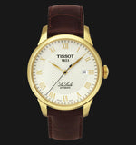 Tissot Le Locle Automatic Ivory Dial Brown Leather Strap Watch For Men - T41.5.413.73