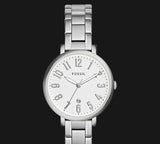 Fossil Jacqueline White Dial Silver Steel Strap Watch for Women - ES3969