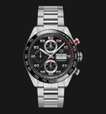 Tag Heuer Carrera Chronograph Black Dial Silver Steel Strap Watch for Men - CBN2A1AA.BA0643