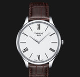 Tissot T Classic Tradition 5.5 Quartz White Dial Brown Leather Strap Watch For Men - T063.409.16.018.00