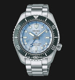 Seiko Prospex Limited Edition Automatic GMT Glacier Blue Dial Silver Steel Strap Watch For Men - SPB385J1