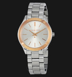 Michael Kors Mini Slim Runway Silver Dial Silver Steel Strap Watch for Women - MK3514