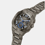 Guess Headliner Quartz Black Dial Grey Steel Strap Watch For Men - GW0572G5