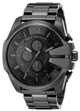 Diesel Mega Chief Chronograph Black Dial Black Stainless Steel Watch For Men - DZ4355