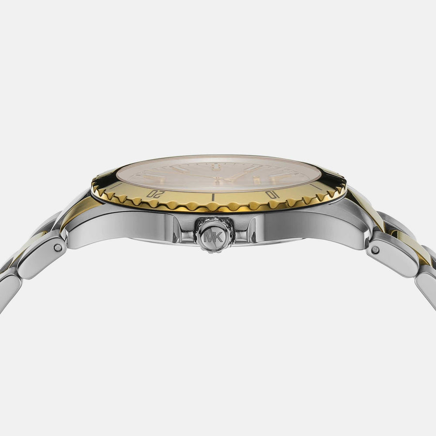 Michael Kors Everest Three Hand Silver Dial Two Tone Steel Strap Watch For Men - MK9141