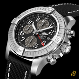 Breitling Avenger B01 Chronograph GMT Black Dial Black Nylon Strap Watch for Men - A24315101B1X1