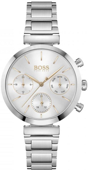 Hugo Boss Flawless Silver Dial Silver Steel Strap Watch for Women - 1502530