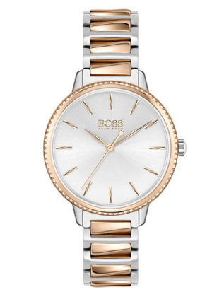 Hugo Boss Signature Silver Dial Two Tone Steel Strap Watch for Women - 1502567