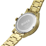 Hugo Boss Allure Chronograph Green Dial Gold Steel Strap Watch for Men - 1513923