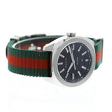 Gucci GG2570 Quartz Black Dial Green & Red Nylon Strap Watch For Men - YA142305