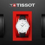 Tissot T Classic Tradition White Dial Brown Leather Strap Watch For Men - T063.610.16.037.00