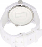 Tommy Hilfiger Denim White Dial White Rubber Strap Watch for Men - 1791324