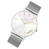 Coach Perry White Dial Silver Mesh Bracelet Watch for Women - 14503124