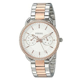 Fossil Tailor White Dial Two Tone Steel Strap Watch for Women - ES4396