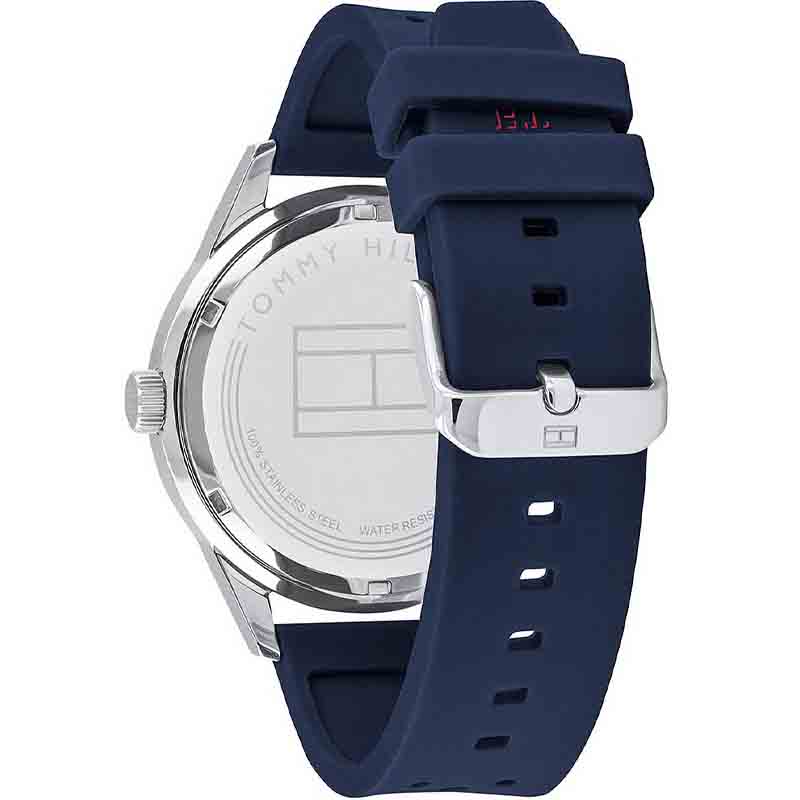 Tommy Hilfiger Austin Quartz Blue Dial Blue Rubber Strap Watch for Men - 1791635
